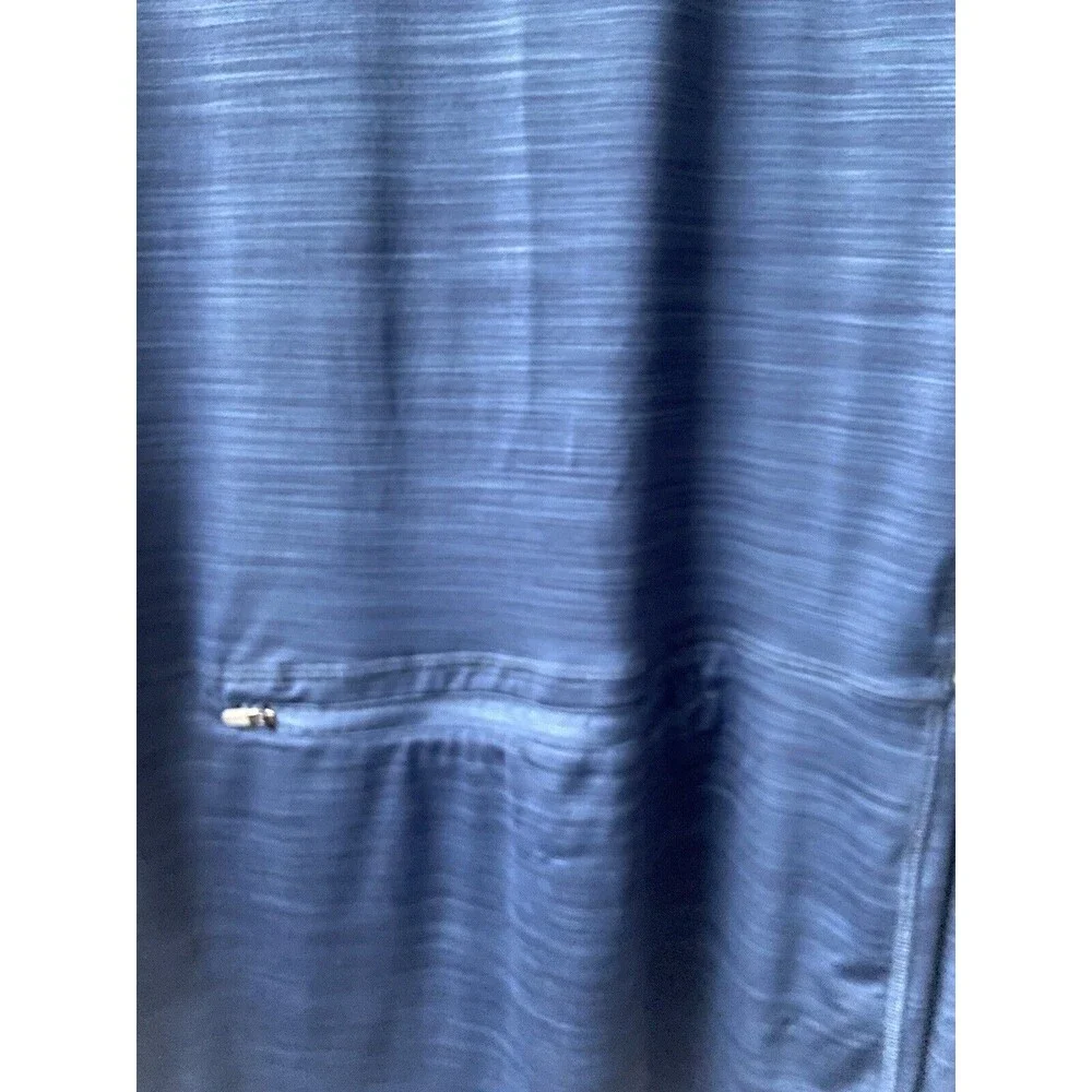Hang Ten Swim Shirt Mens Med Blue Gray Long Sleeve Pocket Active UPF 50+ Surfing